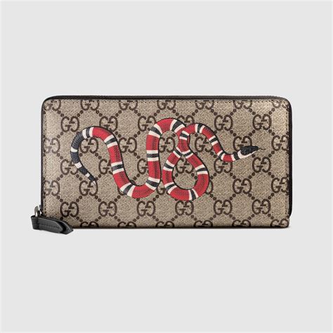 gucci gg supreme bird wallet|gucci snakeskin wallet.